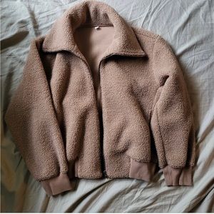 UNIQLO Pile-lined Fleece Cropped Full Zip Jacket Size M